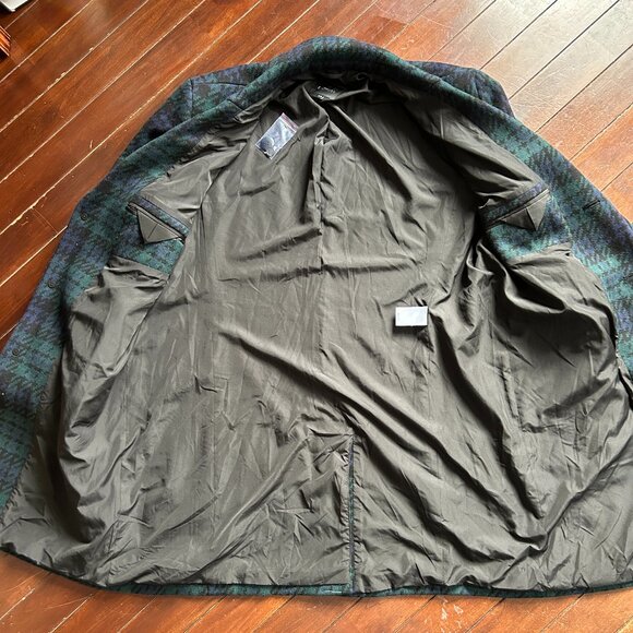 Express Wool Blend Watch Plaid Top Coat, New! - Picture 6 of 7